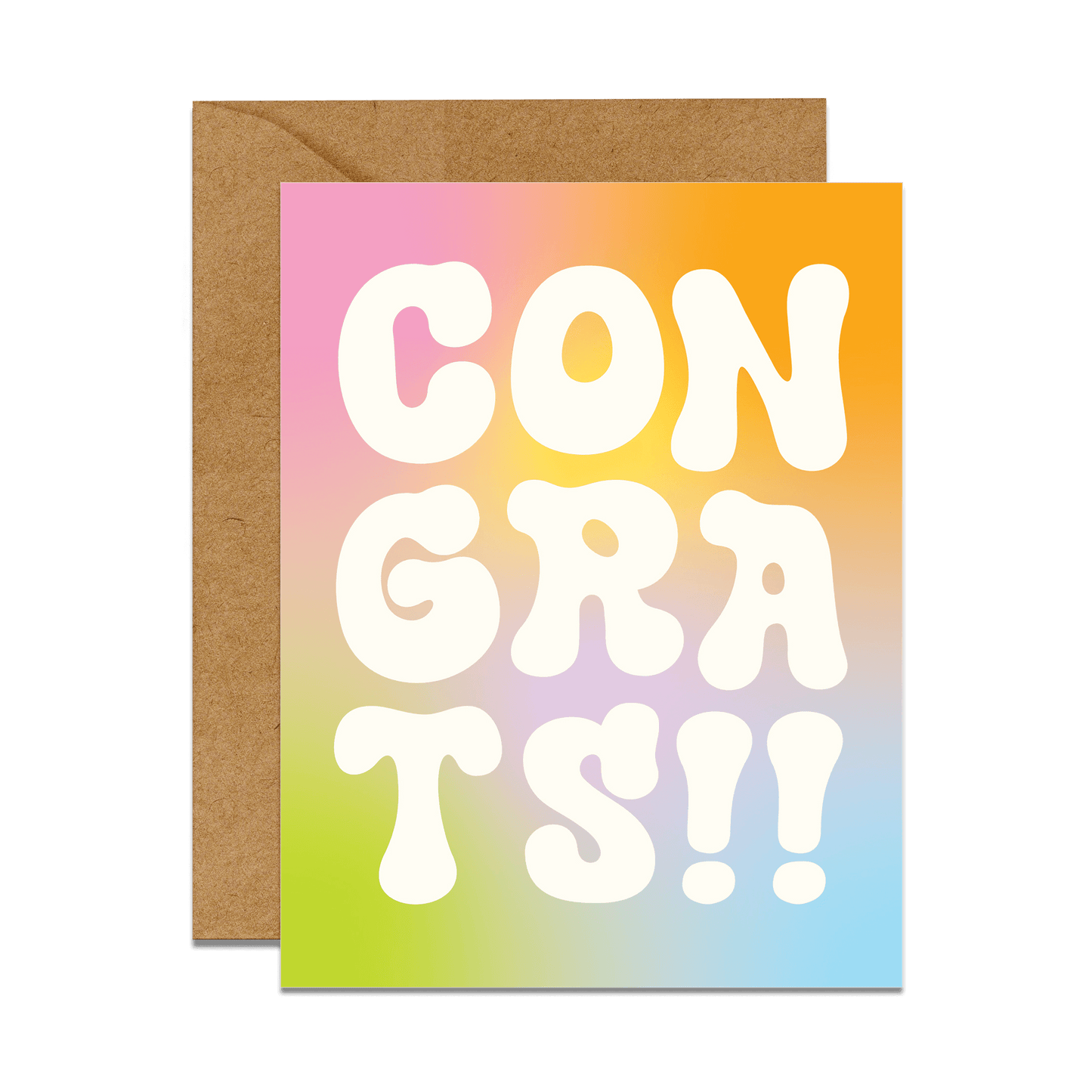 rainbow gradient congrats card with envelope