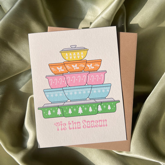 'Tis The Season Vintage Pyrex Christmas Tree Card