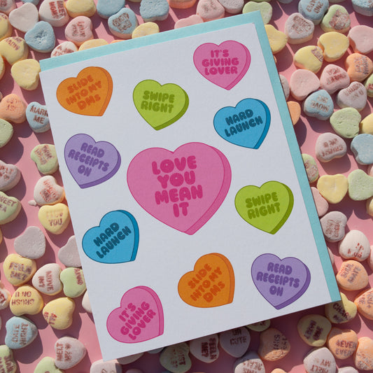Funny VDay Conversations Hearts Card