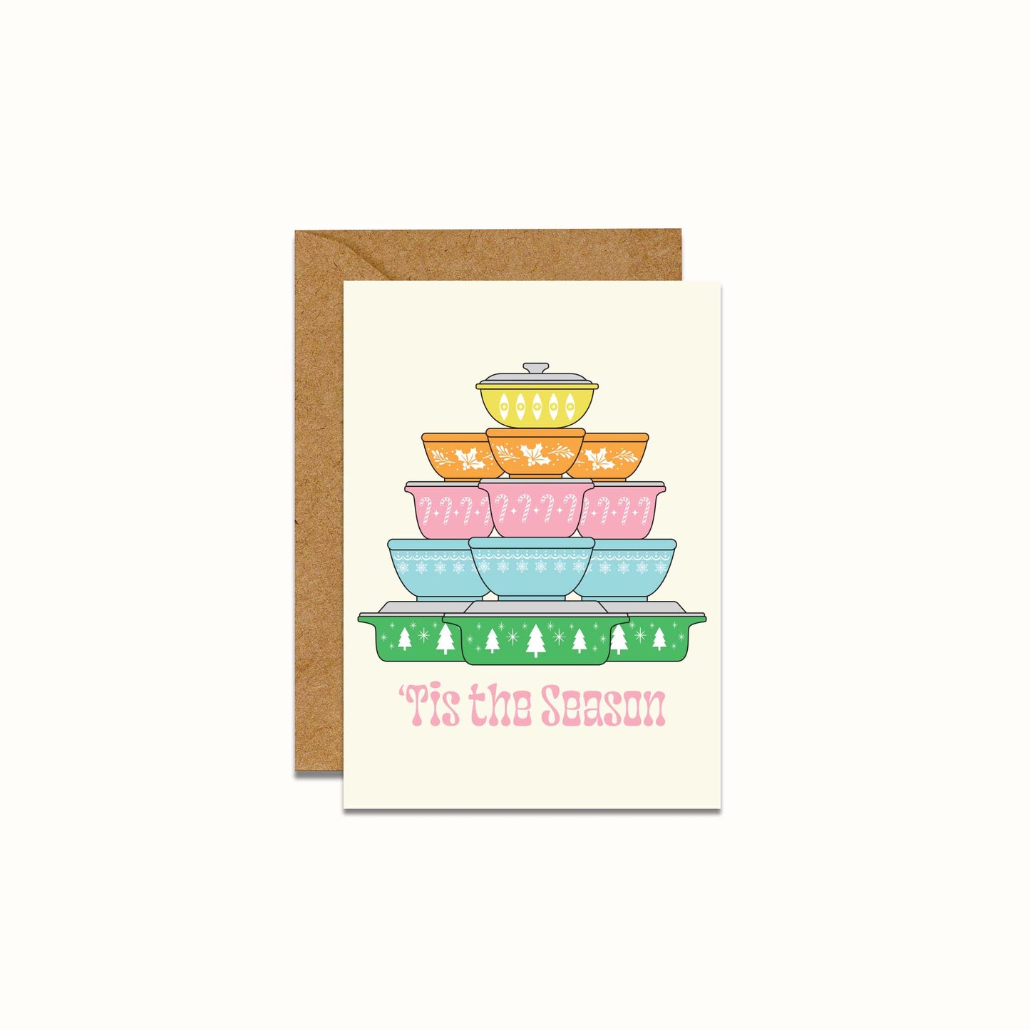 'Tis The Season Vintage Pyrex Christmas Tree Mini Card