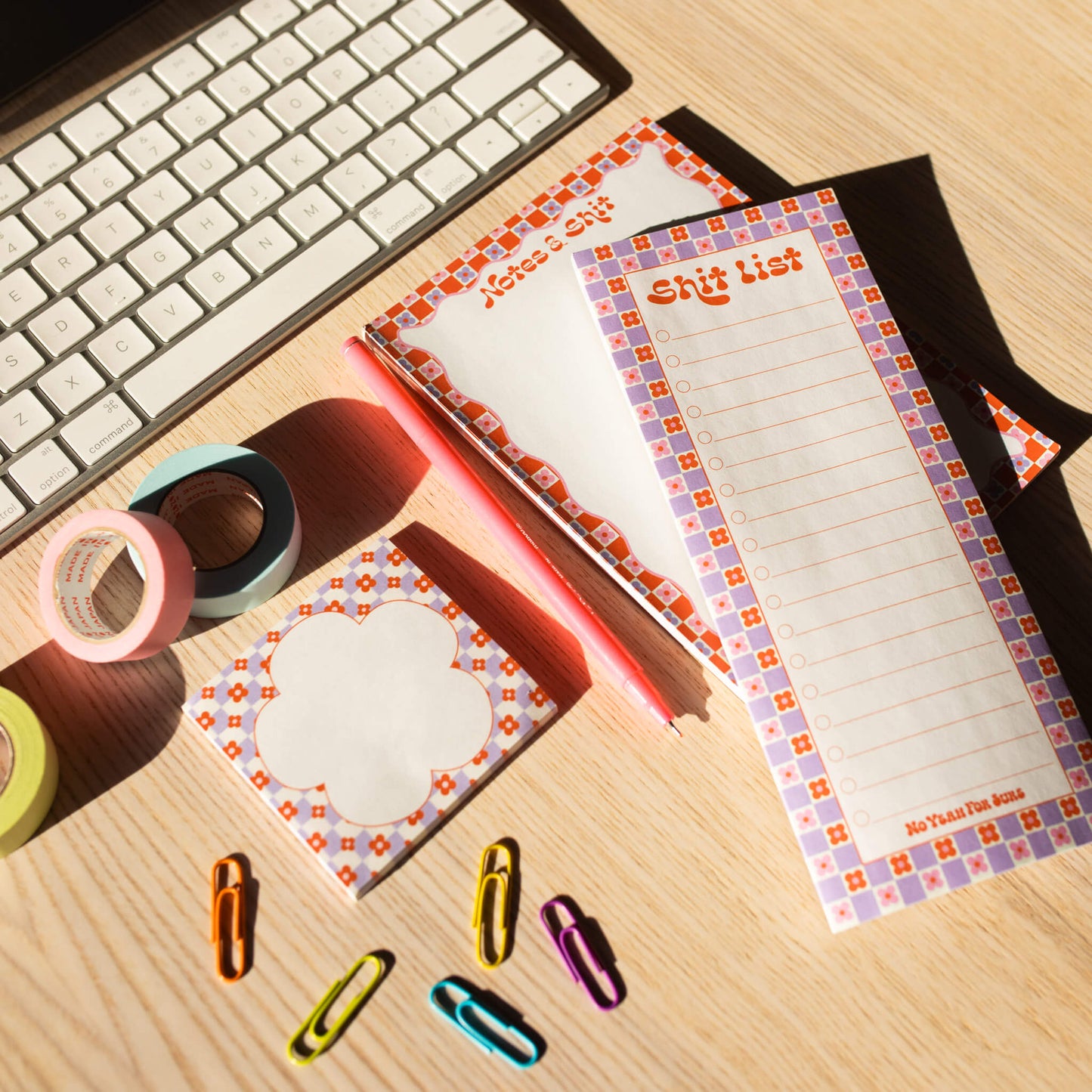 Notes & Shit Notepad | Daisy Orange