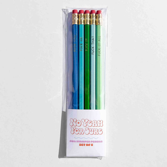funny swear words foil stamped pencil set