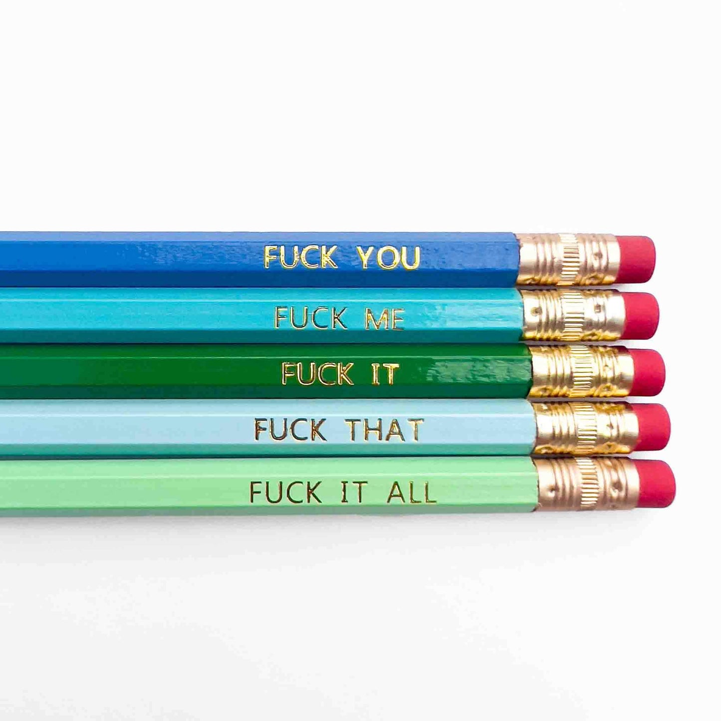 funny swear words foil stamped pencil set