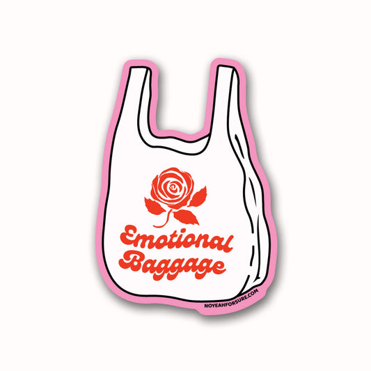 emotional baggage plastic shopping bag vinyl sticker