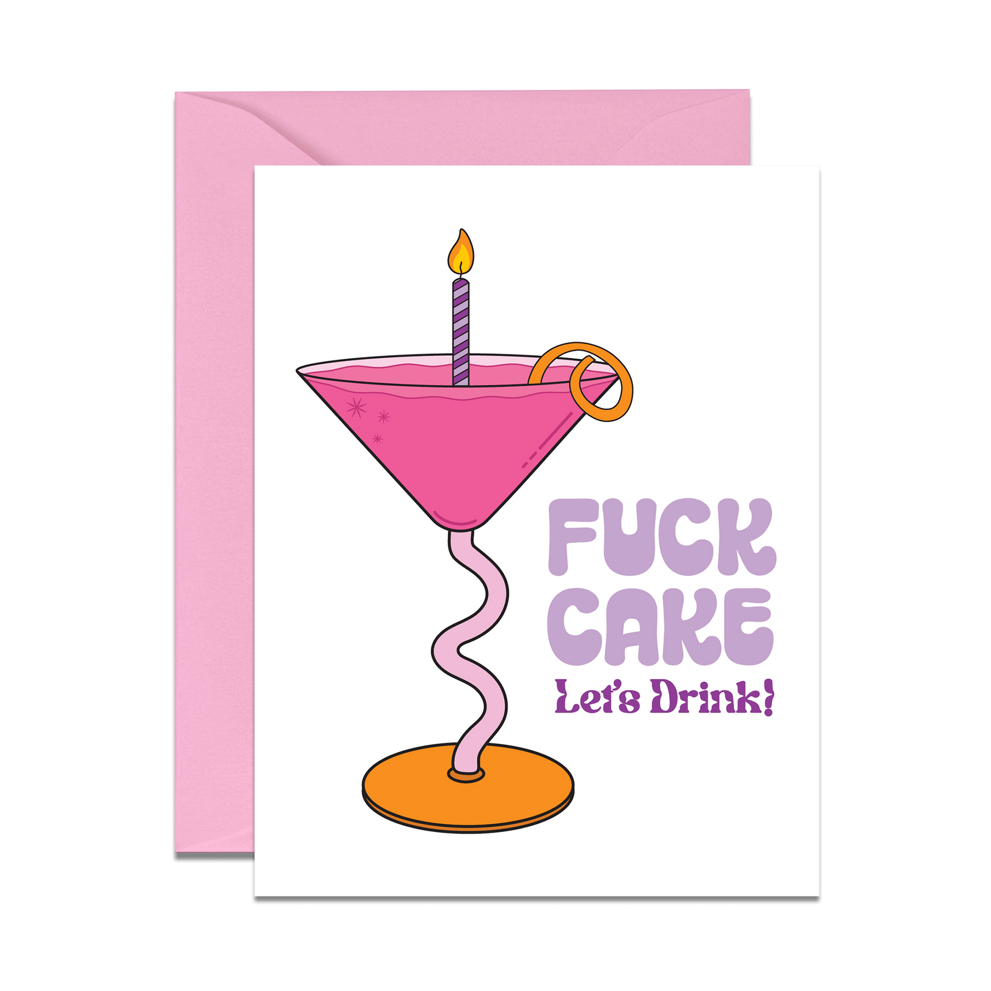 cocktail drink with candle card