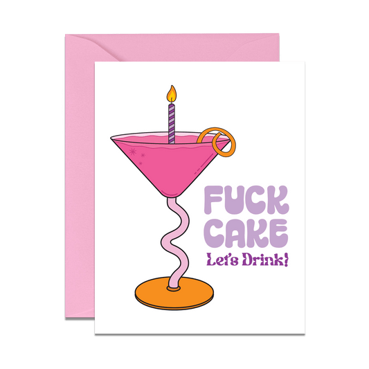 cocktail drink with candle card