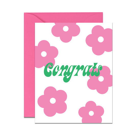 Pink Daisy Congrats Card