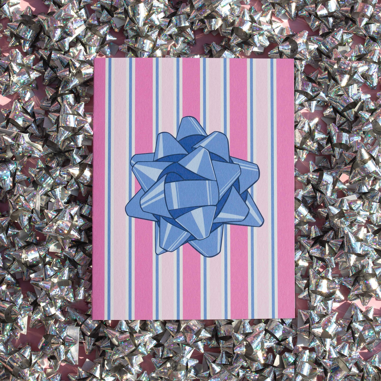 Striped Christmas Present Card