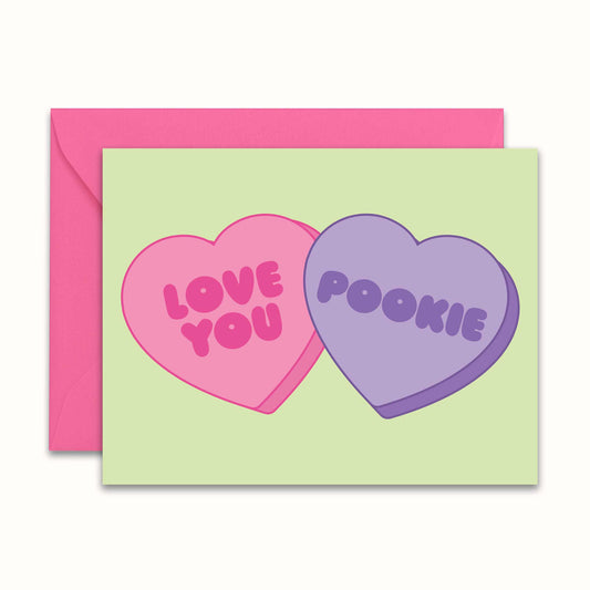 Love You Pookie Conversation Hearts Card