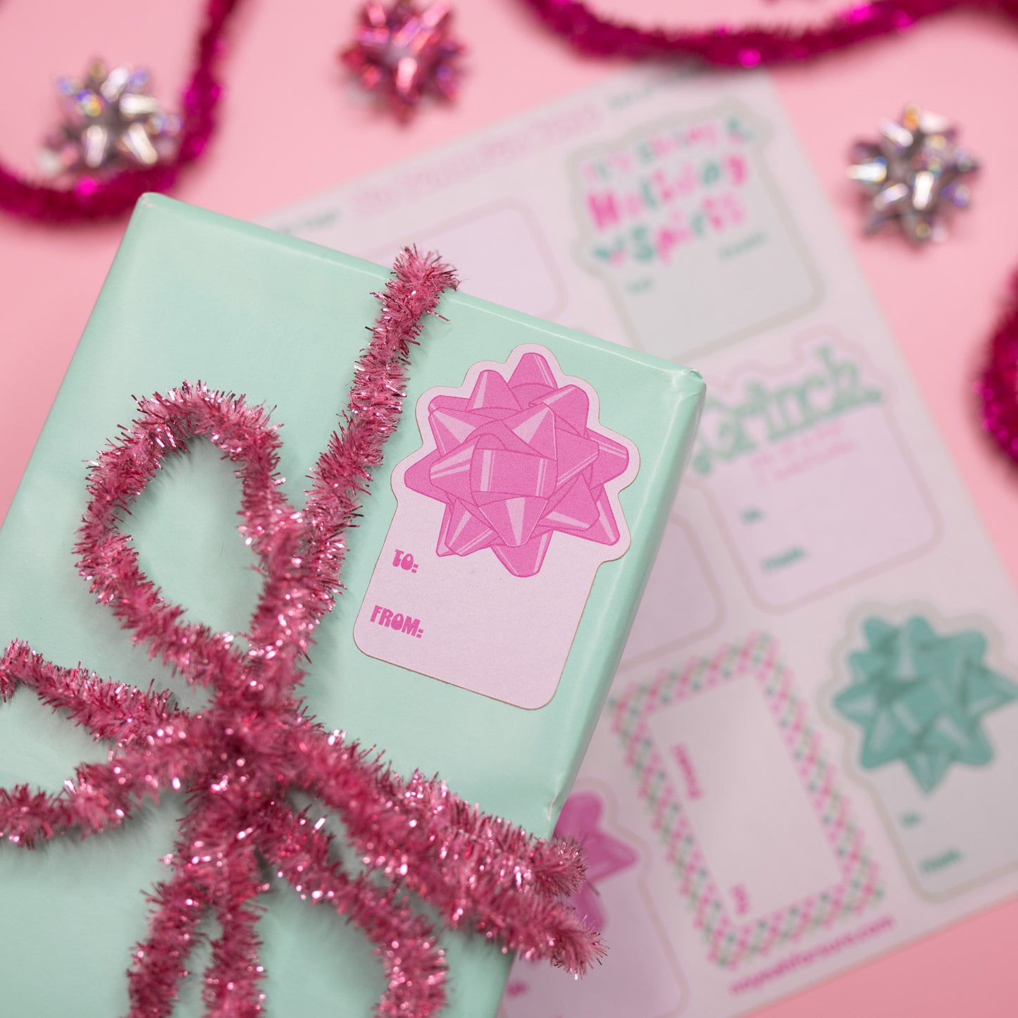 Fa La La Holiday Gift Tag Sticker Sheets