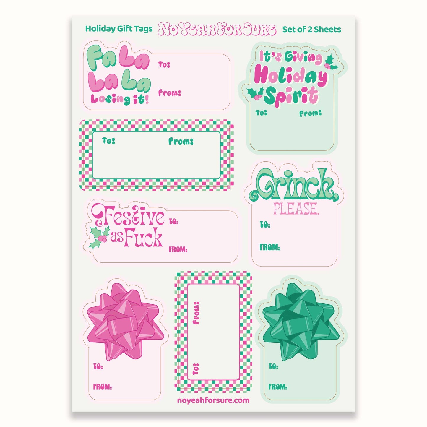 Fa La La Holiday Gift Tag Sticker Sheets