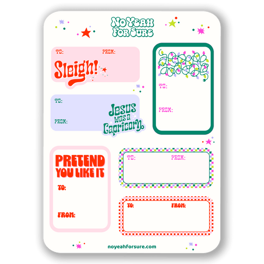 Sleigh Gift Tag Sticker Sheets