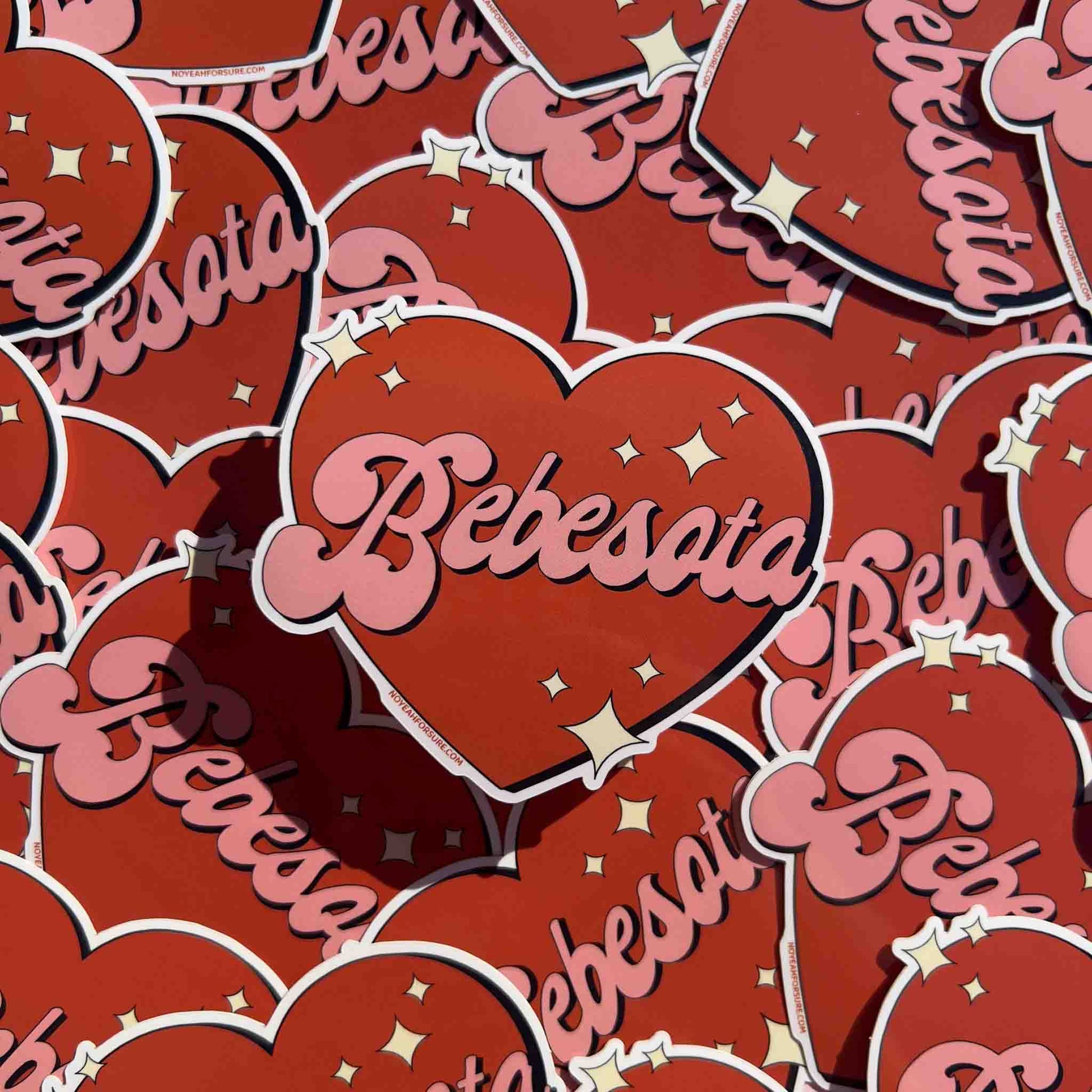 Bad bunny lyric Bebesota heart sticker with stars