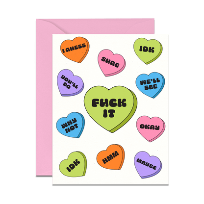 funny anti valentine conversation hearts greeting card