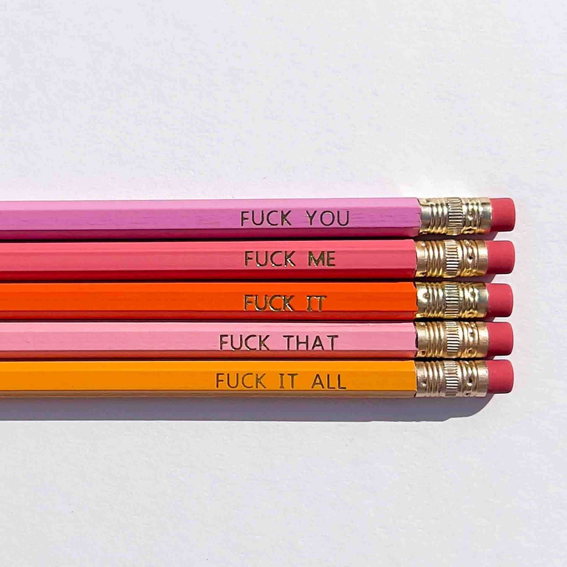 Fuck It All Pencil Set | Pinks + Orange
