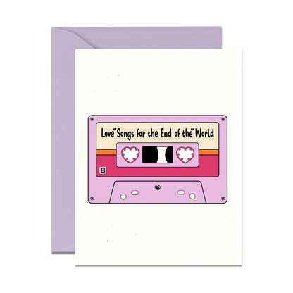Love songs for the end of the world retro cassette tape greeting card 