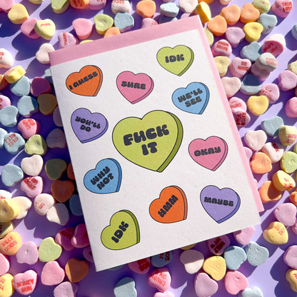 funny anti valentine conversation hearts greeting card